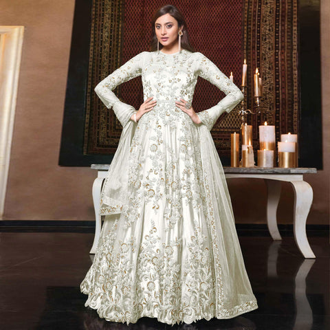 Anarkali Suits : Maroon silk embroidered wedding long anarkali ...